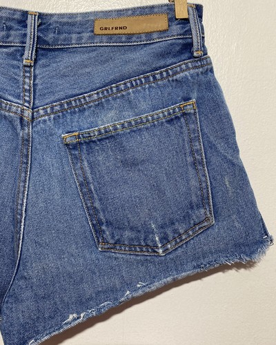 Revolve GRLFRND Cindy Shorts Women 25 Blue Distressed In Nobody Does It Better - Picture 8 of 14