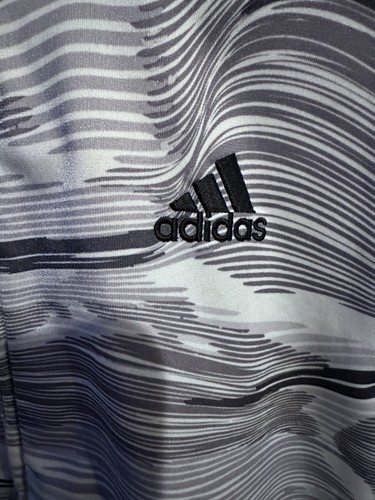 Adidas Camo Tricot Training Jacket Youth XL 18/20 Full Zip Gray White AG6330 Boy - Picture 3 of 8