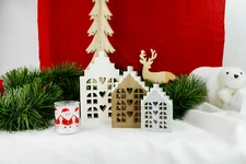 Home Christmas Wooden to Decorate 3 Pieces