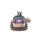 Vintage Sterling Silver Mystic Topaz Pendant Artisan Southwestern Statement — photo 3