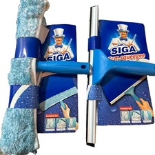 MR.SIGA Professional Window Cleaning Combo - Squeegee & Microfiber Window Scrubb