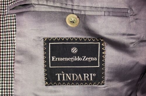 ERMENEGILDO ZEGNA Grey Burgundy100% Wool Mens Blazer Sport Coat Jacket - 40R - Foto 7 di 7