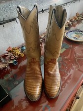 Vintage 70  s Justin Black Women  s Cowboy Boots: Lizard Skin Sz 6.5B 4515