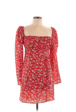 NWOT PrettyLittleThings floral square neck long sleeve dress size 12