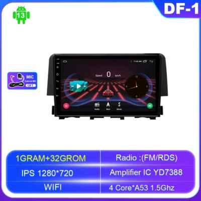 For Honda Civic 10th 2016-2018 GPS Navi CarPlay Video Player Android Car Radio