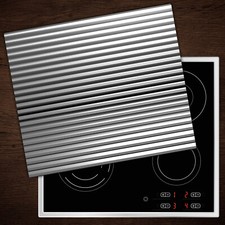 Glass Worktop Saver Ceramic Induction Hob Protector Cover Steel Stripes Silver
