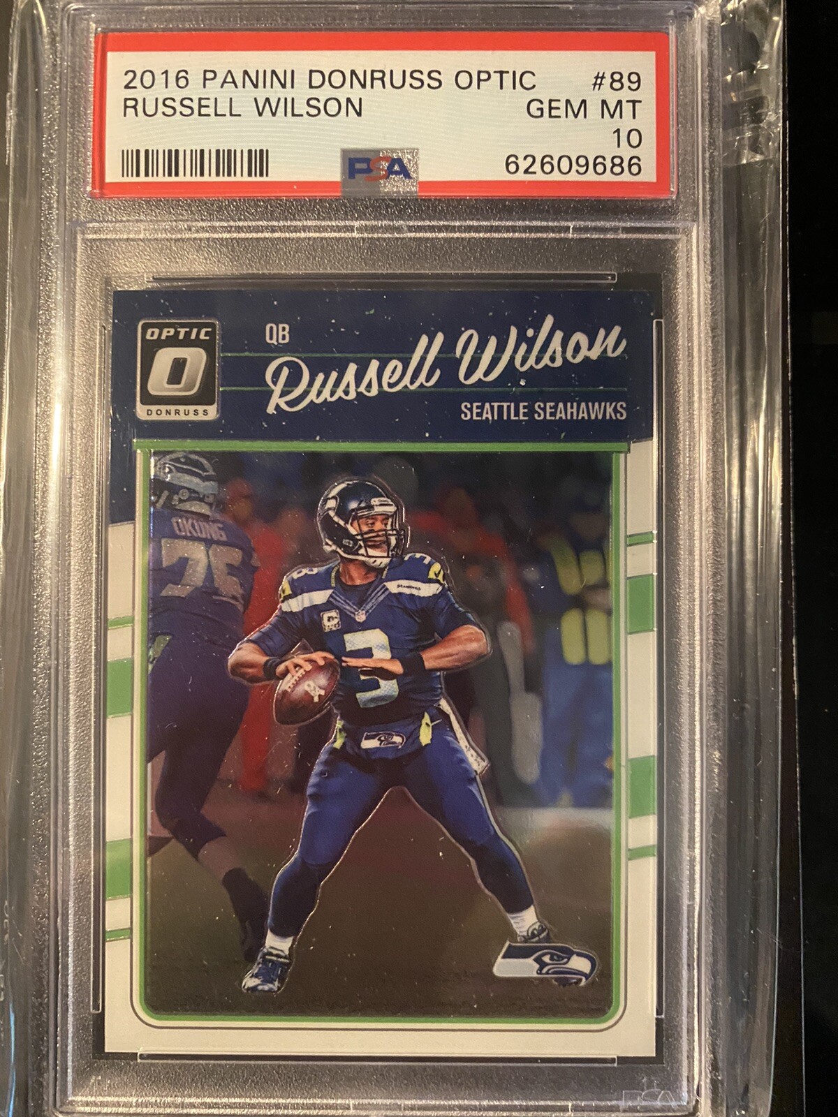 Russell Wilson 2016 Panini Donruss Optic PSA 10 GEM MINT Seattle Seahawks #89