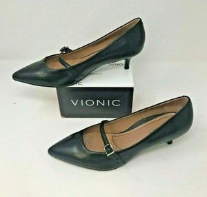 Vionic Kit Minnie Leather Kitten Heel - Black | eBay