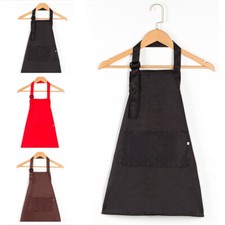 Children Kids Solid Color Apron Waterproof Kitchen Painting Baking Aprons