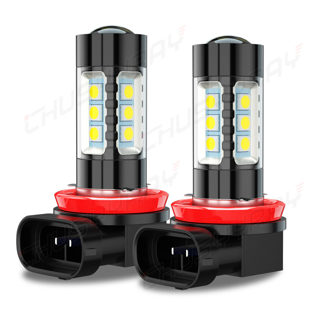 Fit 2005-2012 Ford Mustang 2X LED H8 H11 Fog Light Bulbs White 6000K High Power