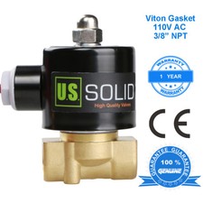 U. S. Solid 3/8 Brass Electric Solenoid Valve...