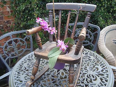 Antique childs potty rocking chair teddy bear dolls chair plant pot