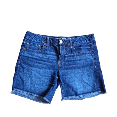 Blue Fringed Cutoff Denim Shorts Size 
