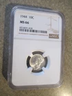 1944 P Mercury Head Silver Dime NGC MS 66