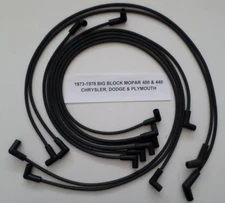 Big Block MOPAR 400-440 1973-1978 w/ HEI CAP BLACK Spiral Core Spark Plug Wires