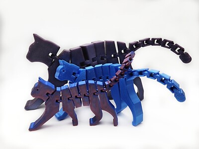 Flexi-Feline Fidget: Posable 3D Cat Desktop Office Toy