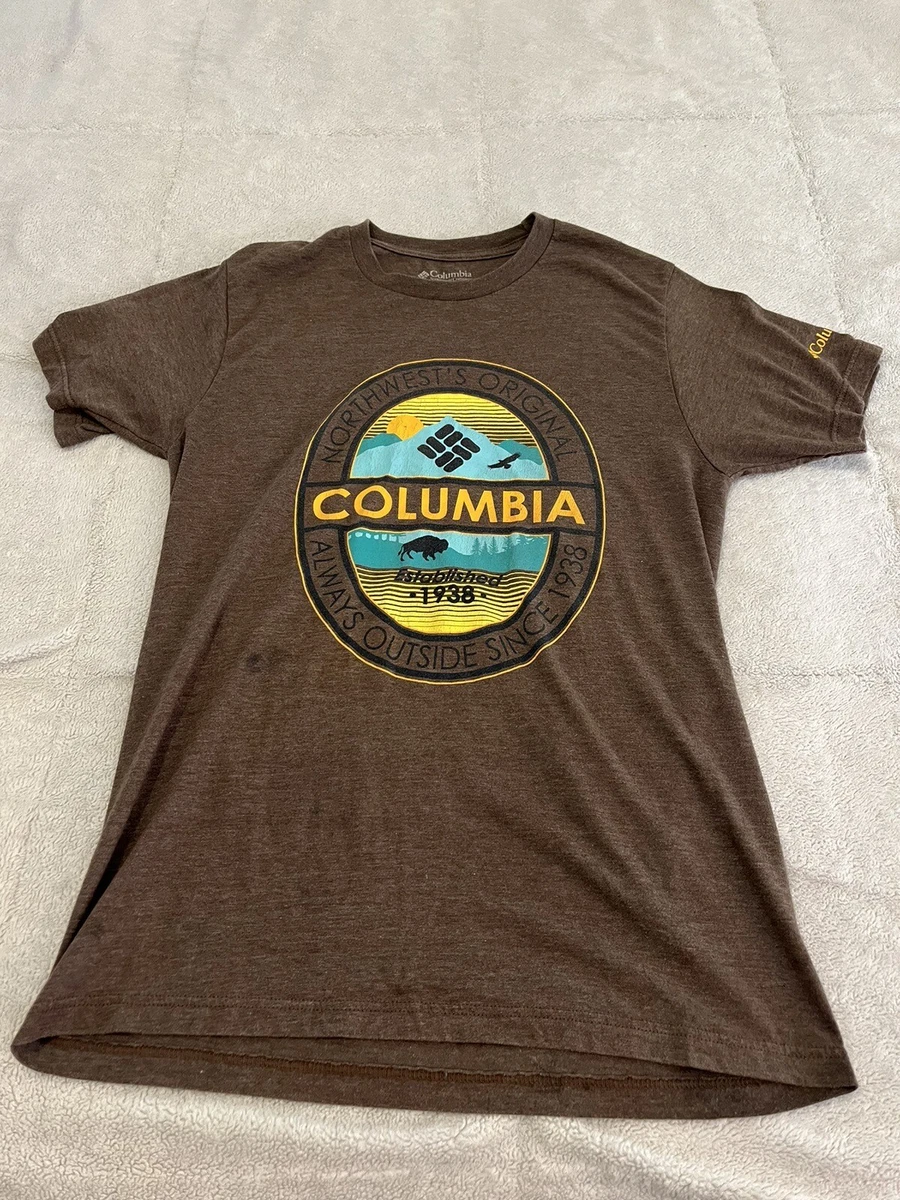 Columbia Brown Graphic Buffalo T Shirt Men Size Small eBay