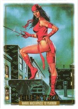 2024 MARVEL MASTERPIECES 92 PLATINUM CANVAS PARALLEL #22 ELEKTRA