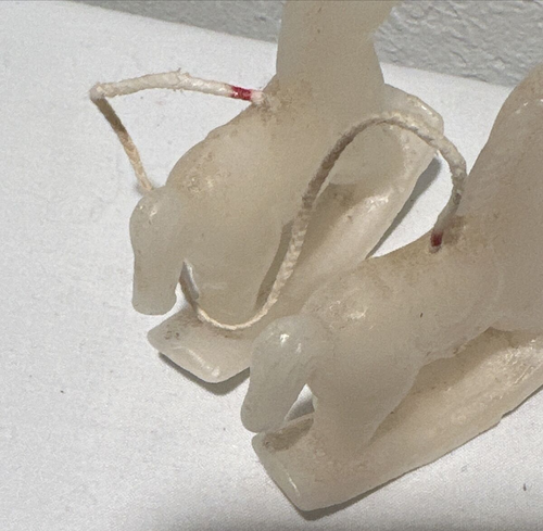 Rocking Horse Pair of 3” Tall Candles Still Connected By The Wick - Picture 11 of 11