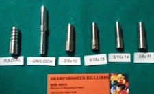 6 PIECE Maintenance Pin arbor set for drills & lathe pool cue repairs 