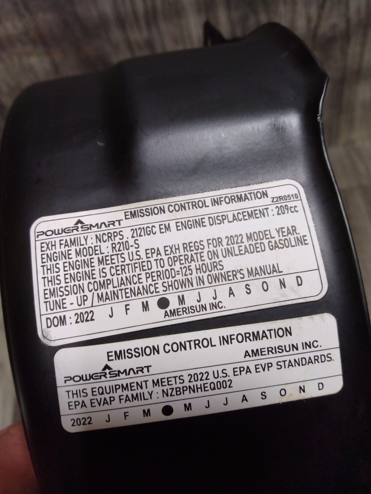 2022 Power Smart DB8621SH Gas Mower AMERSUN r210-s 209CC TOP ENGINE SHROUD