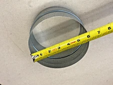 Galvanized Steel Coupling 6" Round Duct Pipe Connector Extension