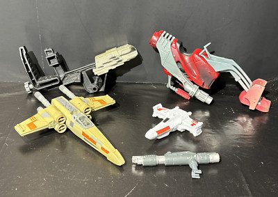 Vtg Star Wars Lot Micro Machines X Wing Fighter POTF2 Weapon Empire Speeder Bike