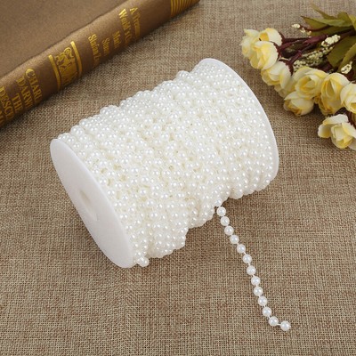 1 Roll 10mm 10m Imitation Pearl Beads Line Chain DIY Garland Wedding Decoration