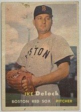 1957 Topps Ike Delock #63 MLB Baseball Card Boston Red Sox Vintage