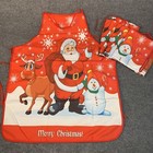 Christmas Apron Set 4 Matching Santa Snowman Winter Cooking Baking Holiday