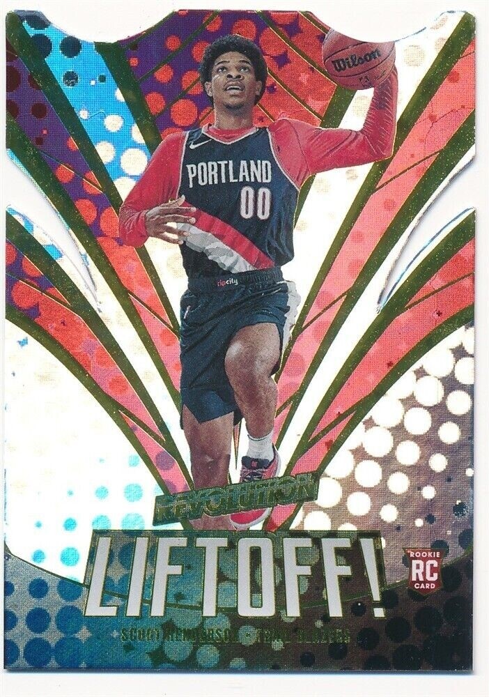 SCOOT HENDERSON 2023-24 PANINI REVOLUTION LIFTOFF! DIE-CUT #7 RC ROOKIE BLAZERS