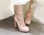 thumbnail 2 - Womens Pumps Round Platform Block Heel Ankle Strap Flower Buckle Shoes 42 43