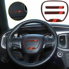 3x Steering Wheel Emblem Frame Trim Decor Ring For Dodge Challenger Charger 15