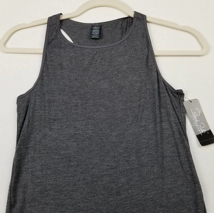 NUEVO Body Lencería Rene Rofe Para Mujer Pequeño Gris Sin Mangas Cuello Redondo Elastizado Foto 2 de 4