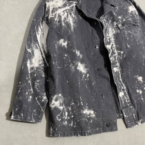 Vintage Military Jacket M/L Work Paint Bleached Deck Coat Navy USA Utility USED - Picture 2 of 16