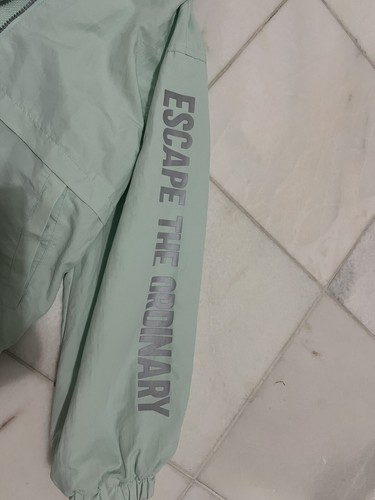 Zara Kids Mint Color Rain Windbreaker Jacket with Hood and Pockets Sz 11-12 NWT - Picture 4 of 4