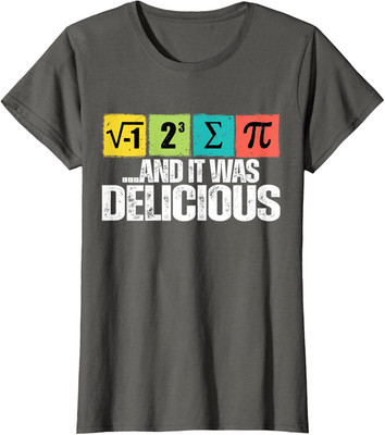 I Ate Some Pie And It Was Delicious Funny Math Pun Ladies' Crewneck T-Shirt