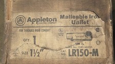 Appleton LR150-M Conduit Body 1-1/2", Malleable LR-Type