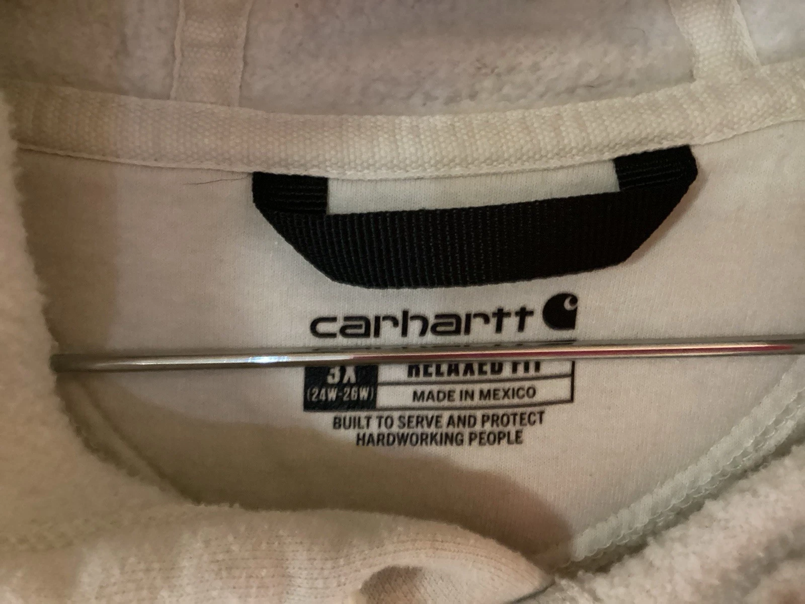 OFF WHITE Felpa con cappuccio CARHARTT Relaxed Fit Off White Pullover SPELL OUT TG 3XL Cool