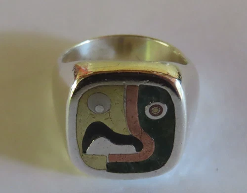 Los Castillo Taxco Mexico Sterling Silver Parrot Ring 22.5g Men's Size 10