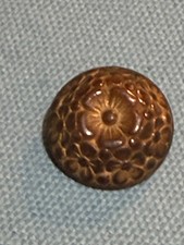 Antique Victorian Floral Brass Button