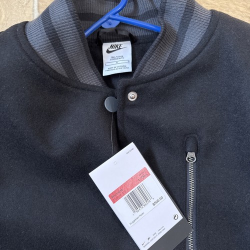 Nike FN3672-010 Women's Sz Large Tall Wool/Leather Destroyer Jacket $500 - Picture 2 of 11