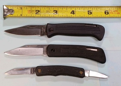 Vtg 3, Kershaw Sm. Folding Knives, D.W.O. 3001, Oregon 3000, 4300