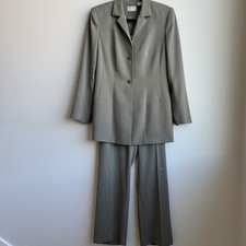 Vintage 1990  s y2k Preview Light Green Gray 2 Piece Suit Size 8 Medium Work