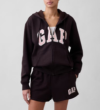 Relaxed Gap Logo Zip Hoodie Color Turkish Coffee Size L 6274540310002
