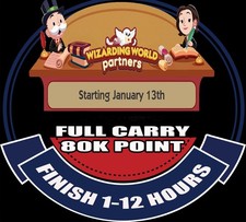 Wizarding World Partners Event Monopoly Go - RUSH 1 -24 Hours - Full Carry