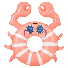 SUN SQUAD CRAB SWIM TUBE WATER FLOATS AND INFLATABLES - PINK/WHITE