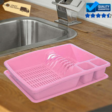 Kunststoff Abtropfgestell mit Ablage groß Küche Spüle Besteck Teller Schüssel Halter
