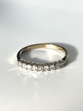 9ct Gold Diamond Half Eternity Ring, Vintage, UK Size N1/2