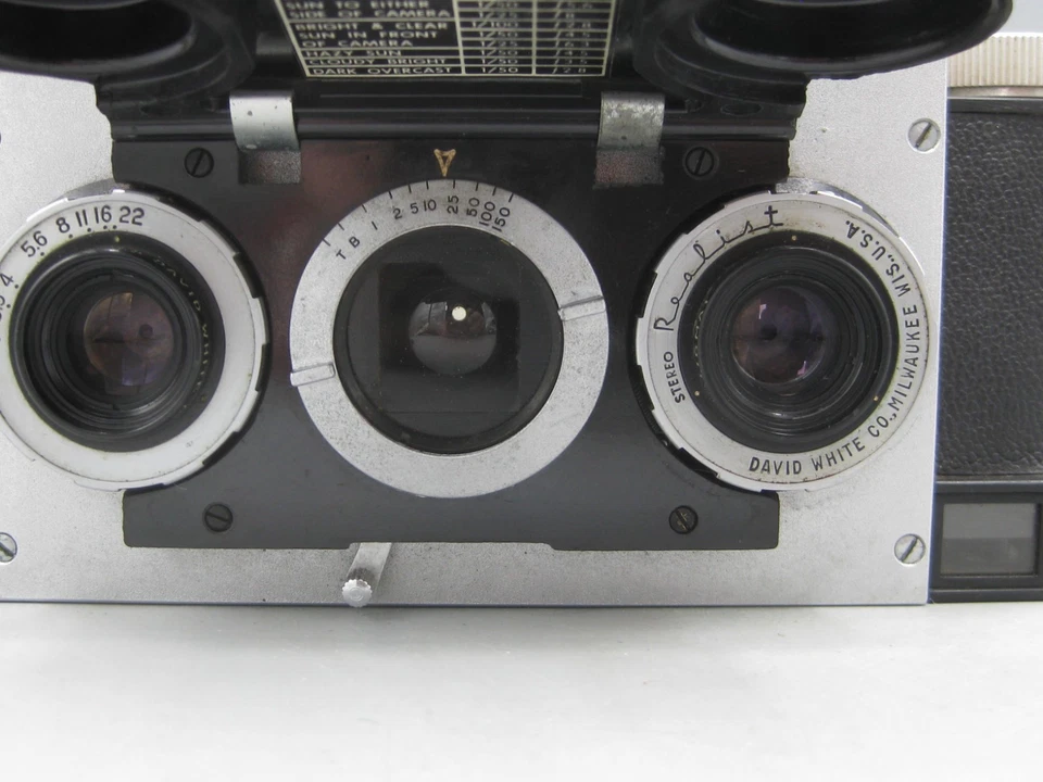 Cámara realista estéreo David blanca de colección modelo 1041 con lente de f/3,5 ¡EXCELENTE! Foto 4 de 4